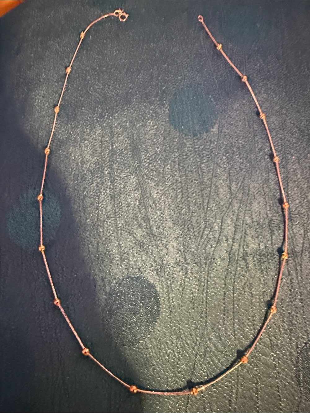 14K two tone beaded chain with yellow gold beads